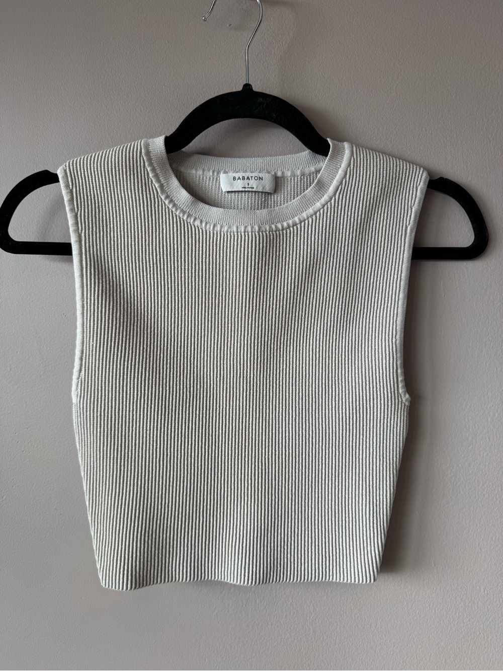 Babaton Aritzia Women’s Light Gray Sculpt Knit Ribbed Muscle Tank Size Small